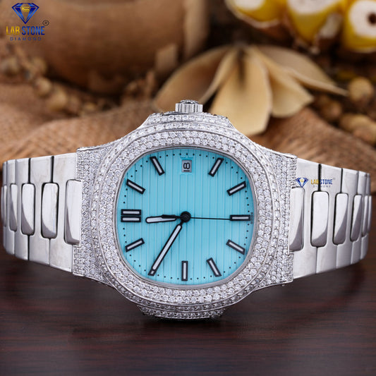 4.29 CT TDW Round Cut Moissanite Diamond women's Watch