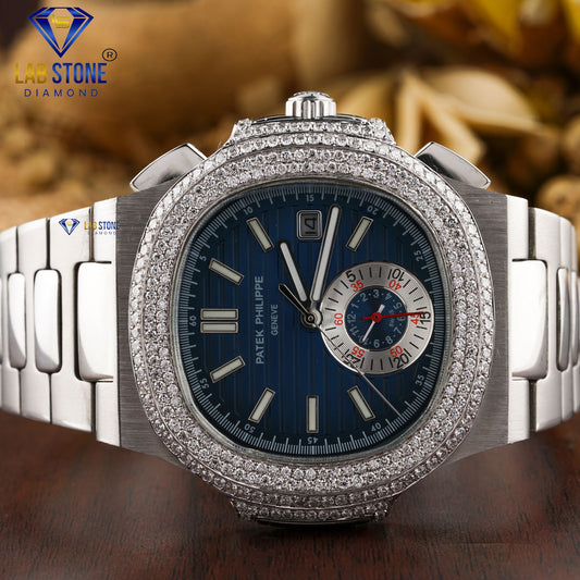 2.57 CT TDW Round Cut Diamond men's Watch