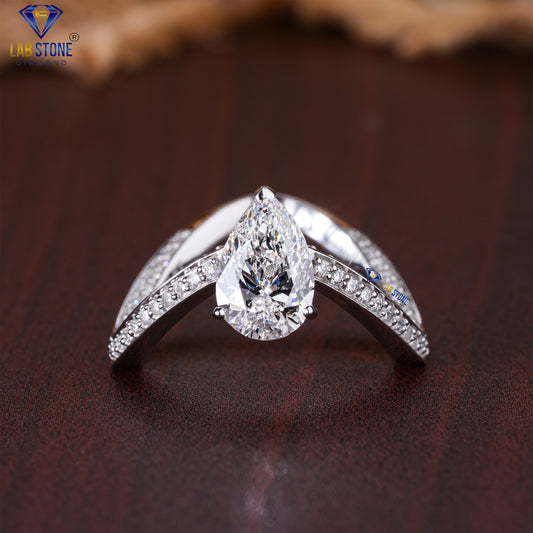 2.50 TDW Pear & Round Cut Diamond Women’s Engagement Ring