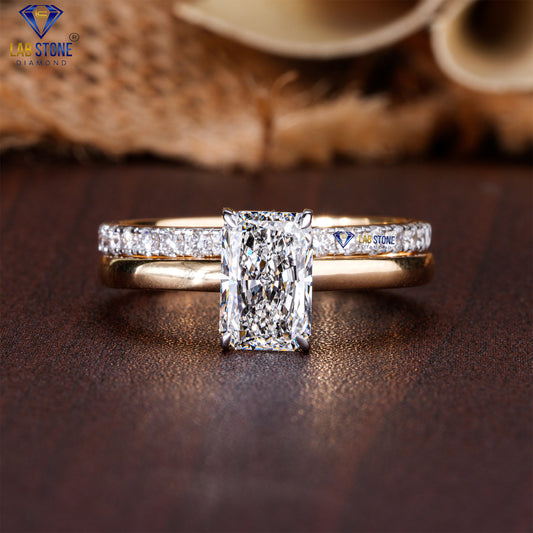 1.348 TDW Radiant & Round Cut Diamond Women’s Ring with Band