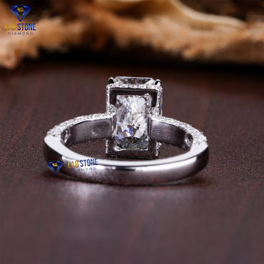 3.99 TDW Radiant & Round Cut Diamond Women’s Engagement Ring