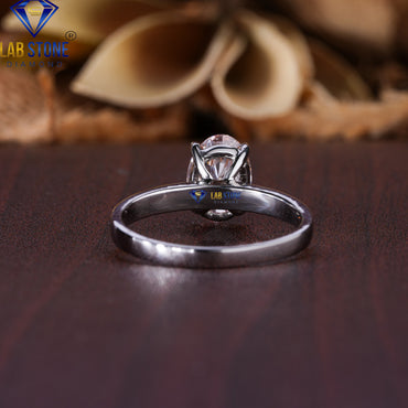 1.51 TDW Fancy Pink Oval Cut Diamond Women's Solitaire Ring