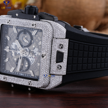 6.14 CT TDW Round Cut Diamond men's Watch