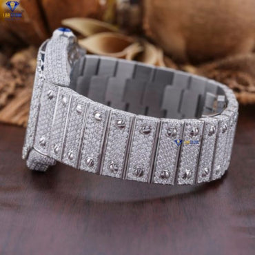 20.81 CT TDW Round Cut Moissanite Diamond men's Watch