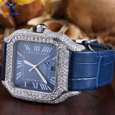 6.05 CT TDW Round Cut Diamond men's Watch