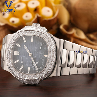 3.90 CT TDW Round Cut Diamond men's Watch