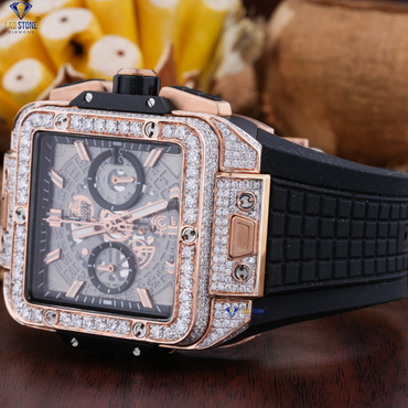 7.20 CT TDW Round Cut Diamond men's Watch