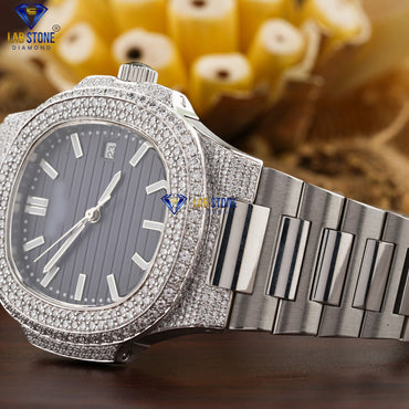 4.11 CT TDW Round Cut Diamond men's Watch