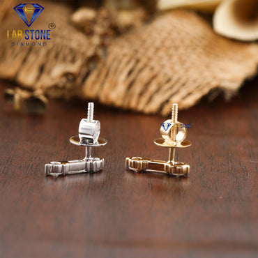 0.68 TDW Round & Baguette Cut Diamond Stud Earring