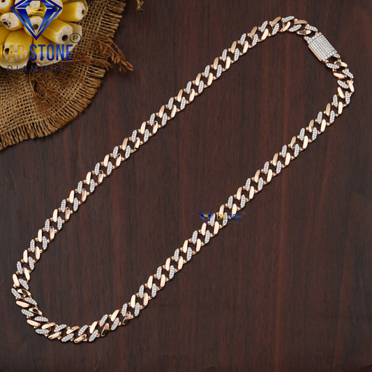 4.986 TDW Round Cut Diamond Men's Cuban Chain