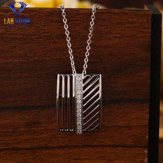 0.143 TDW Round Cut Diamond Custom Pendant with Chain