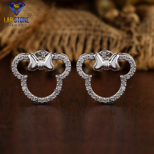 0.638 TDW Round Cut Diamond Stud Earring