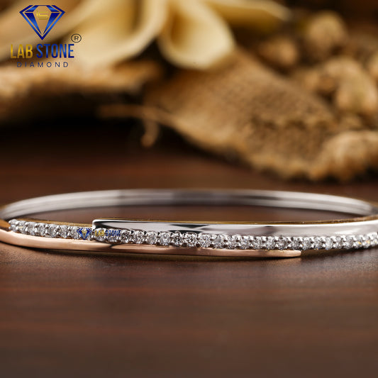 0.60 TDW Round Cut Diamond Bangle Bracelet