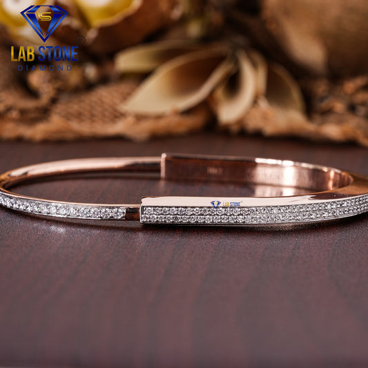 2.29 TDW Round Cut Diamond Bangle Bracelet
