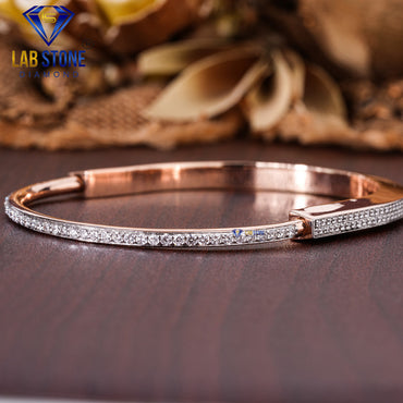 2.29 TDW Round Cut Diamond Bangle Bracelet