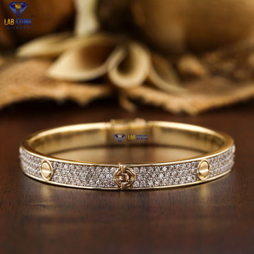 3.58 TDW Round Diamond Bangle Bracelet