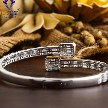 4.75 TDW Baguette & Round Cut Diamond Bangle Bracelet