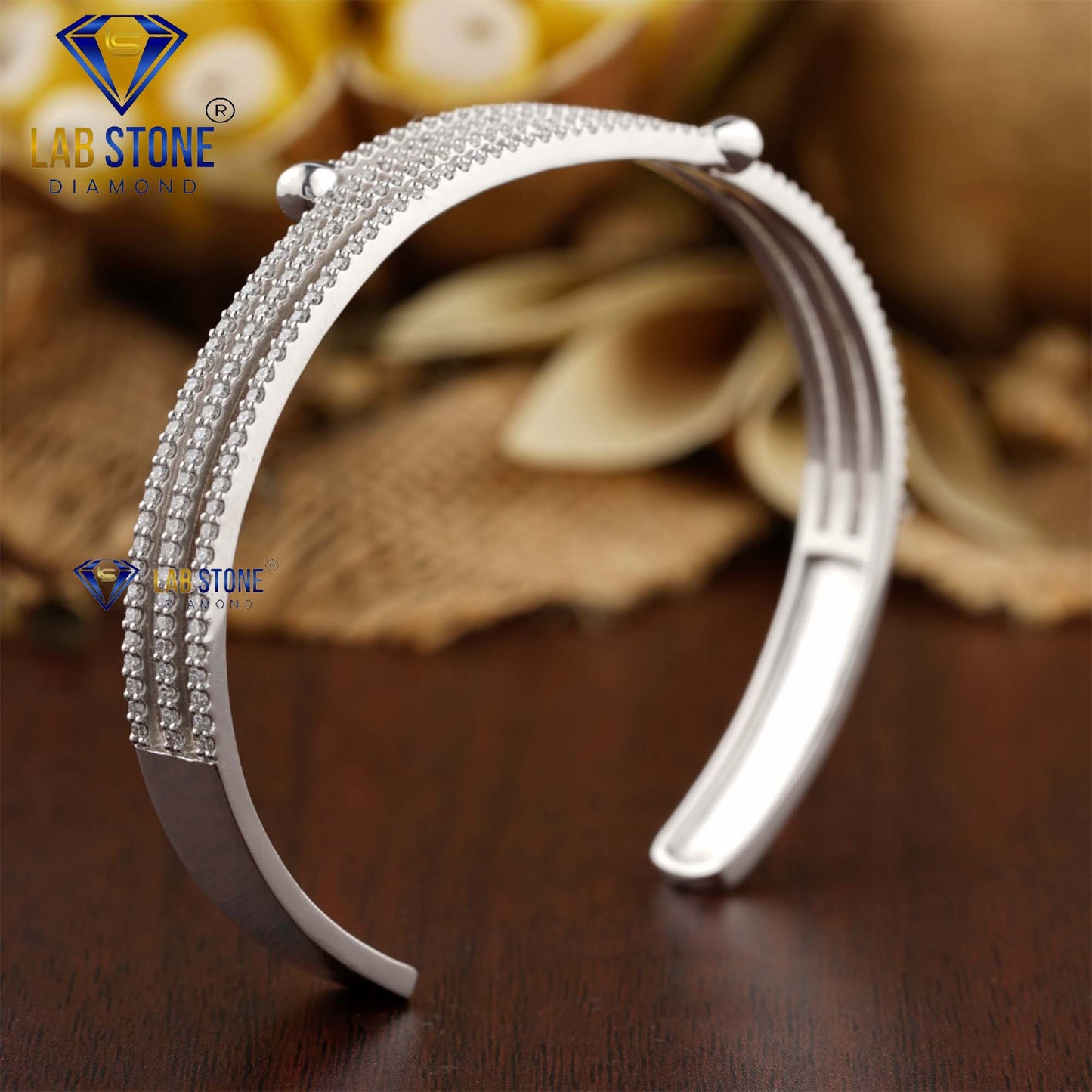 1.93 TDW Round Cut Diamond Bangle Bracelet