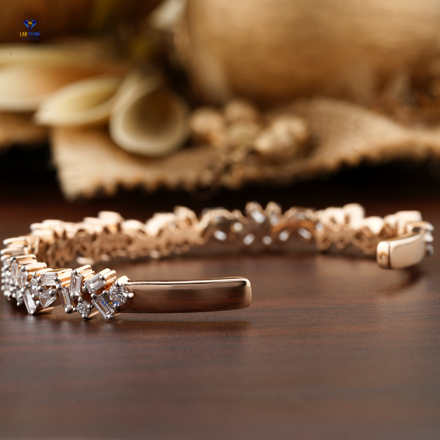 2.58 TDW Round & Baguette Diamond Bangle Bracelet