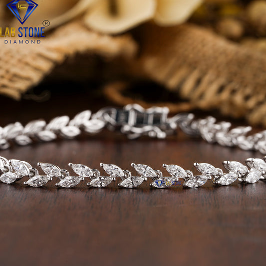4.36 TDW Marquise Cut Diamond Slider Bracelet