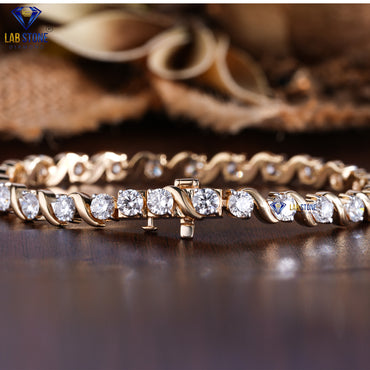 4.90 CT Round Cut Diamond Slider Bracelet