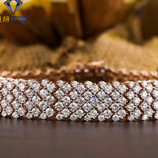 11.30 TDW Round Cut Diamond Men's Slider Bracelet