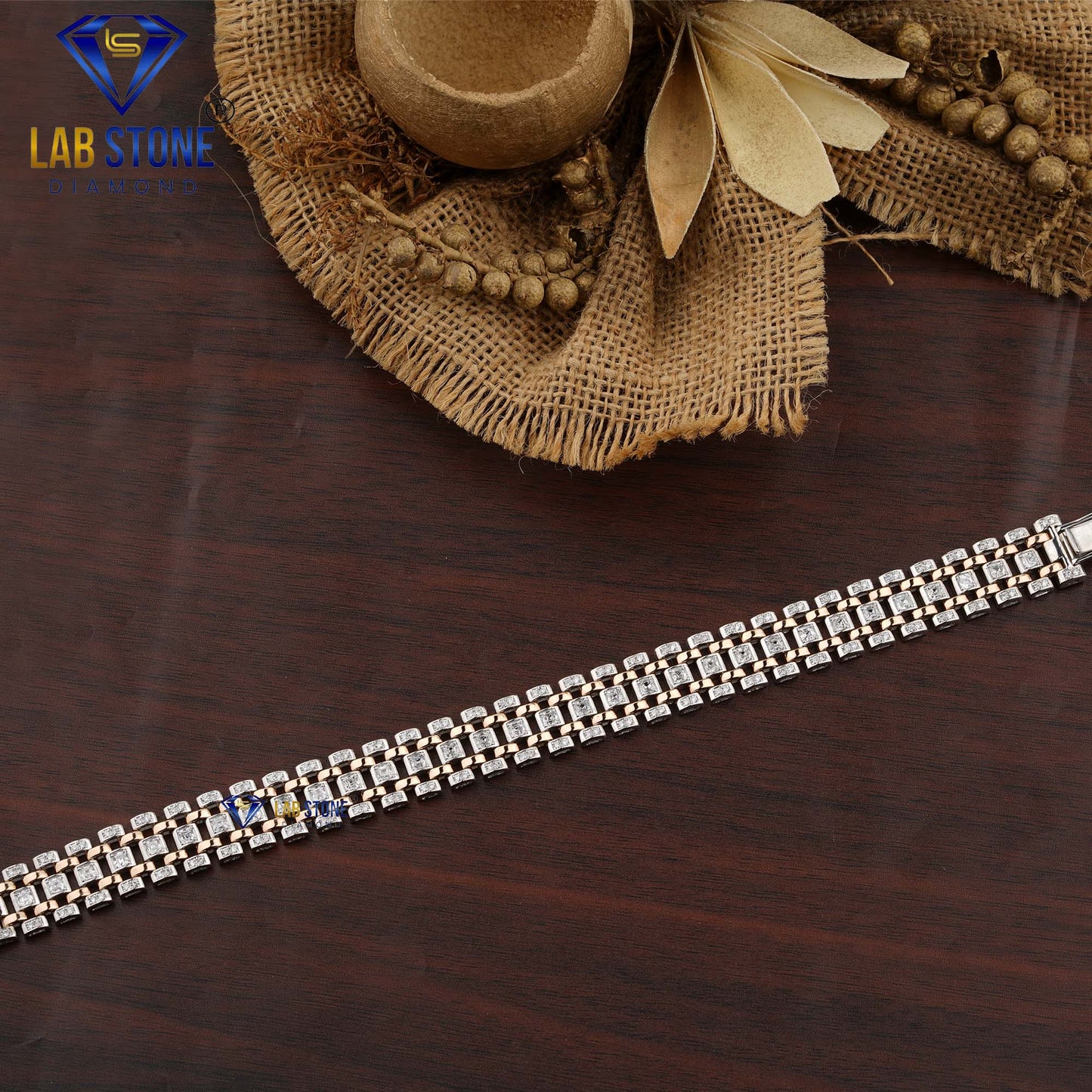 4.43 TDW Asscher & Round Cut Diamond Slider Bracelet