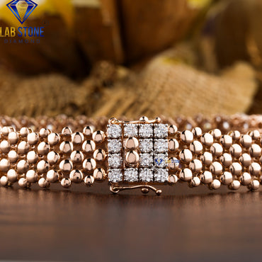11.30 TDW Round Cut Diamond Men's Slider Bracelet