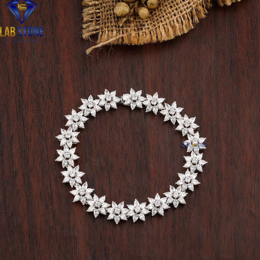 9.912 TDW Pear & Round Cut Diamond Slider Bracelet