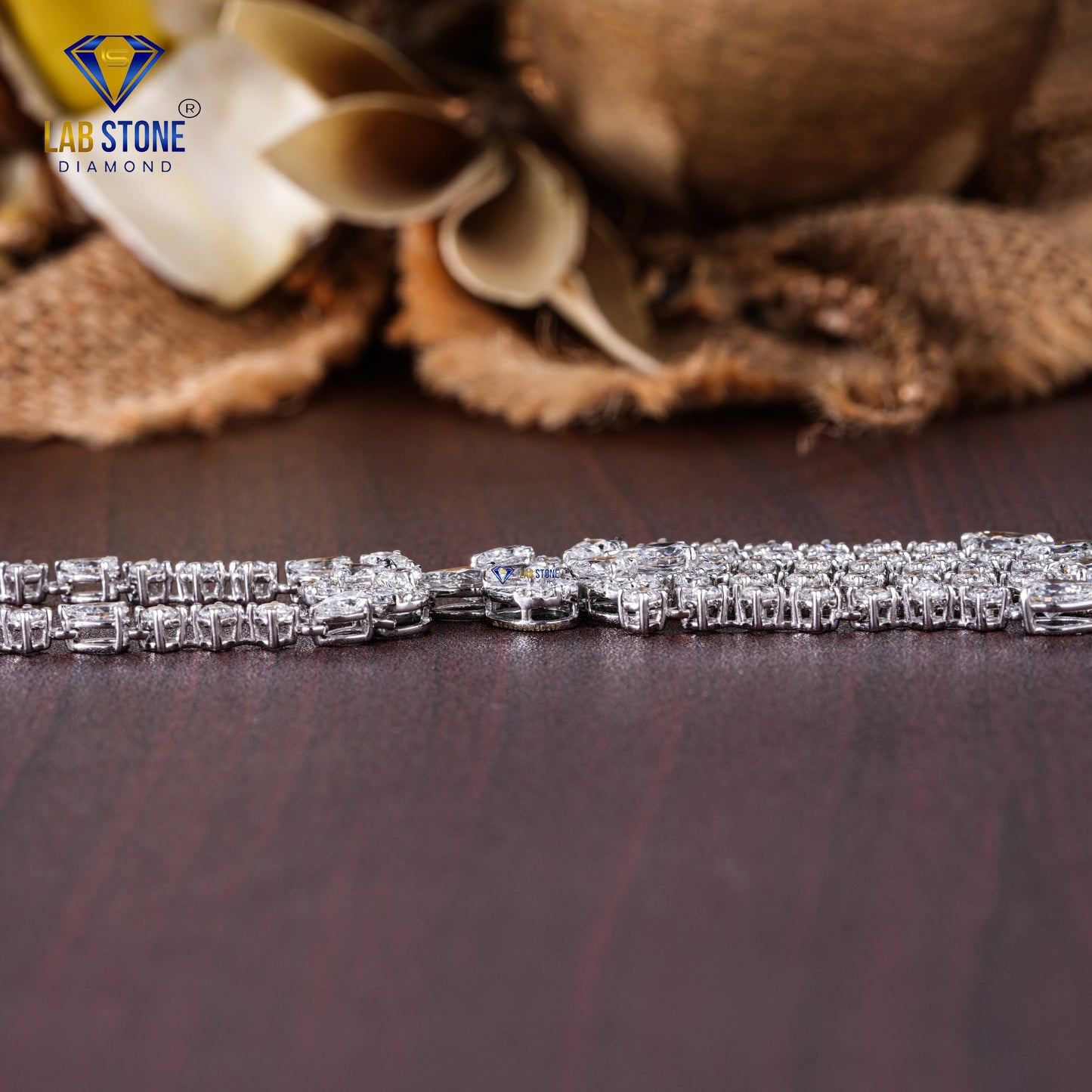 16.63 TDW Pear & Round Diamond Charm Necklace