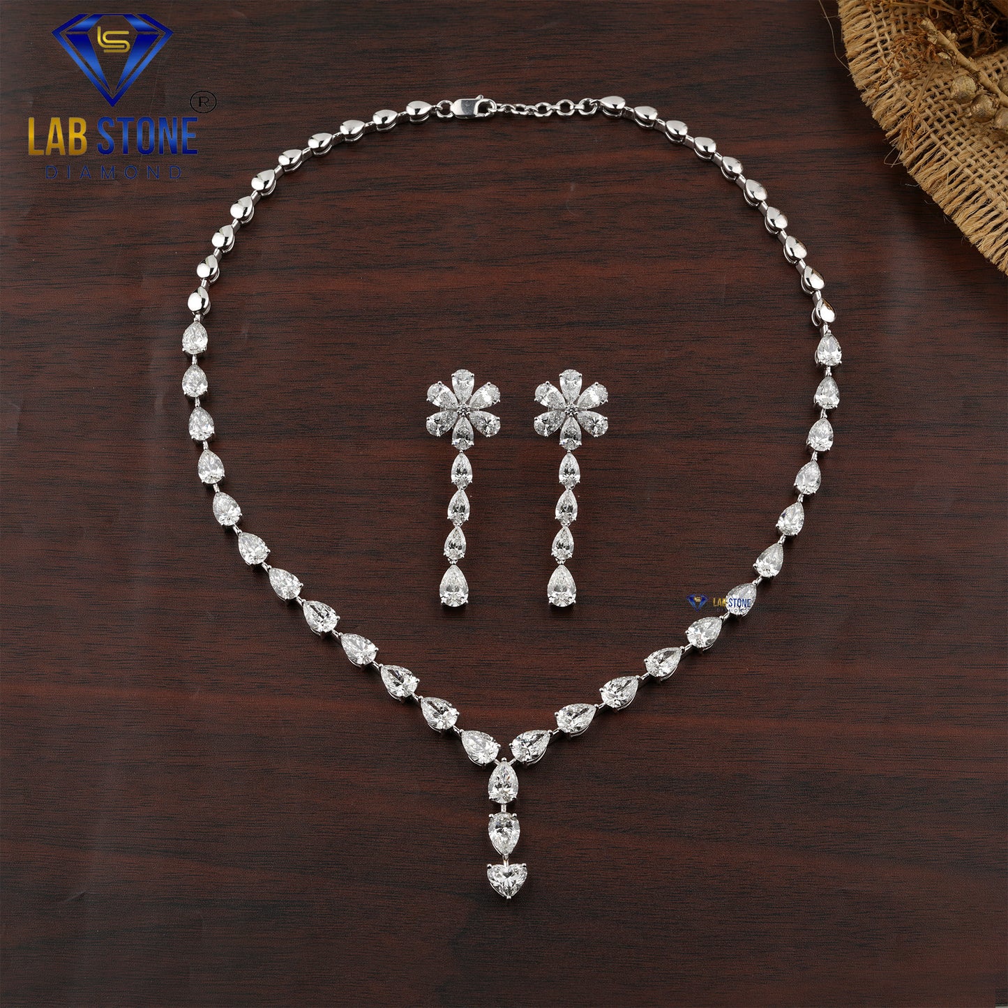 31.17 TDW Heart, Pear & Round Cut Diamond Charm Necklace