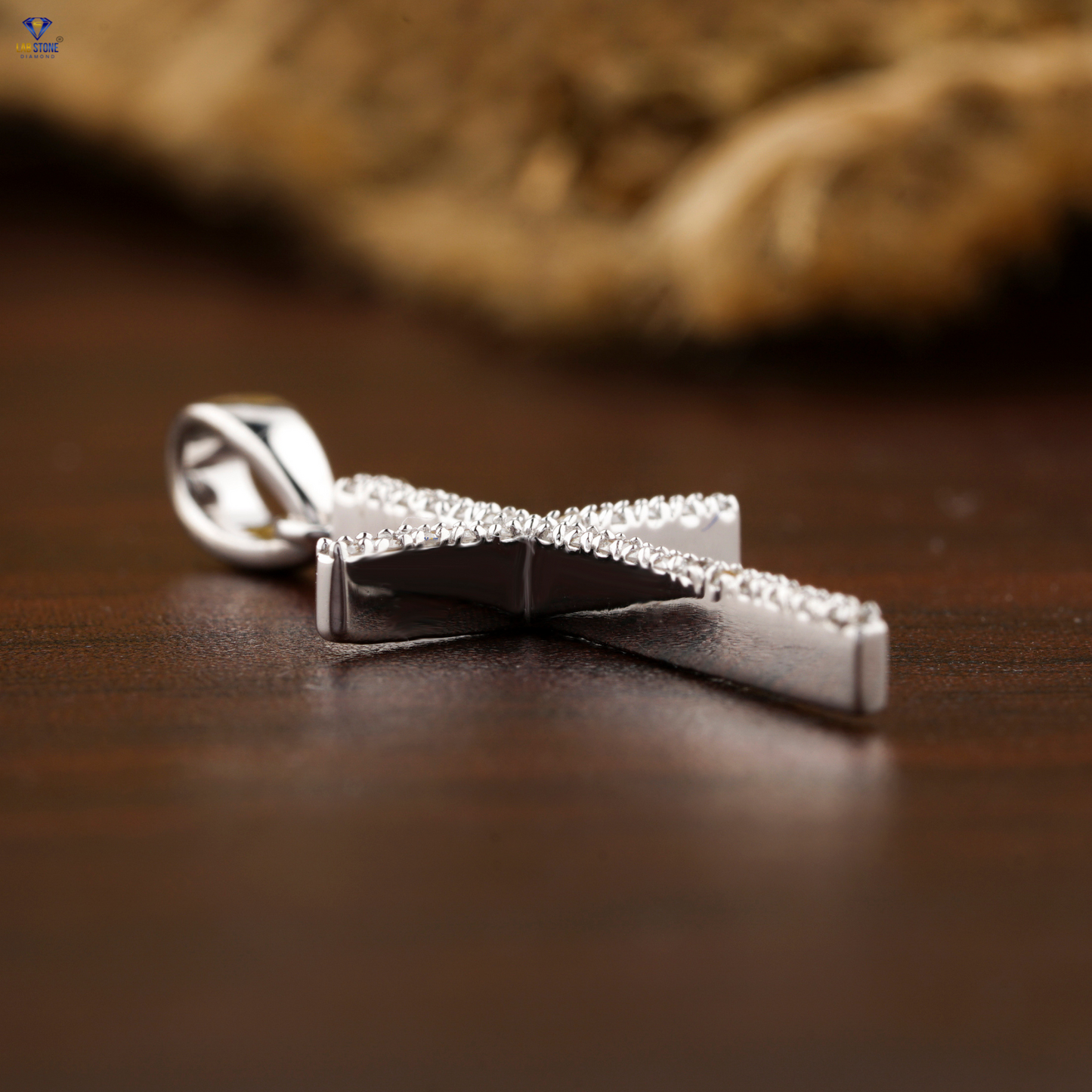 0.07 TDW Round Cut Diamond Cross Pendant