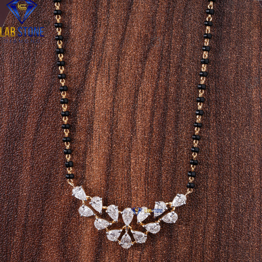 1.82 TDW Pear Cut Diamond Custom Pendant with Chain