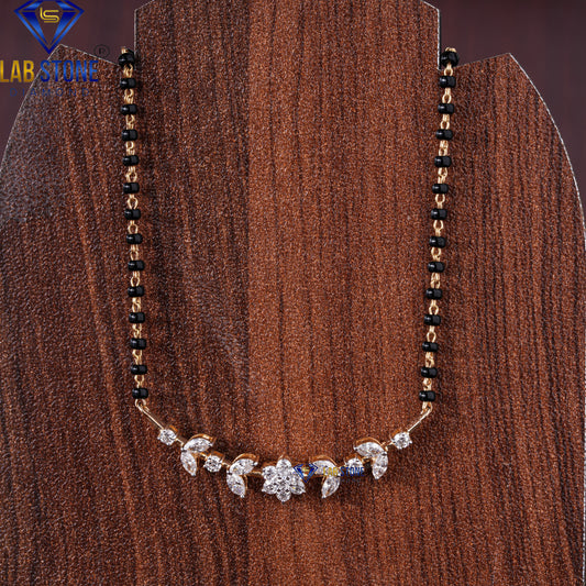 0.669 TDW Round & Marquise Cut Diamond Custom Pendant with Chain