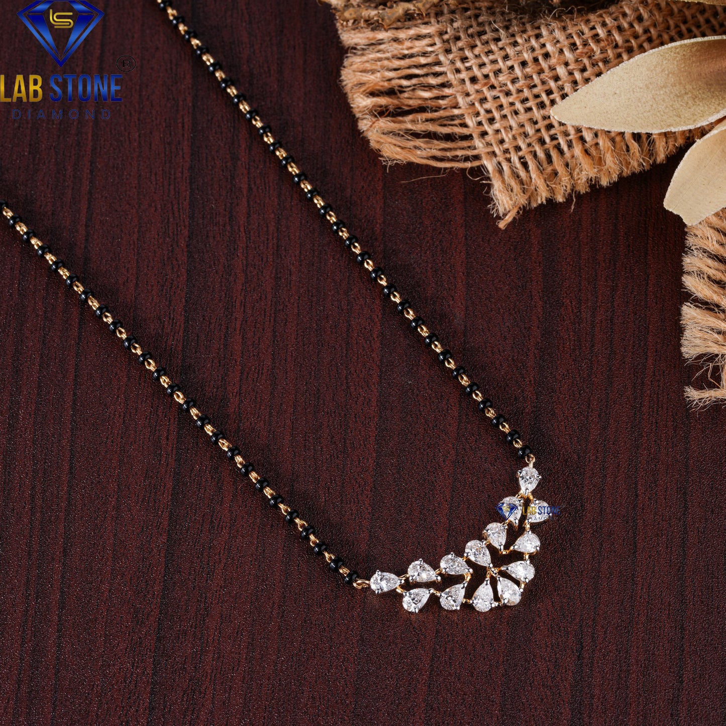 1.82 TDW Pear Cut Diamond Custom Pendant with Chain