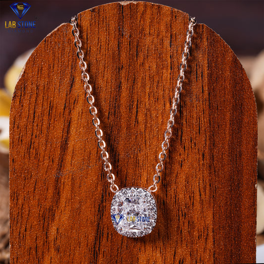 2.01 TDW Round & Cushion Cut Diamond Custom Pendant with Chain