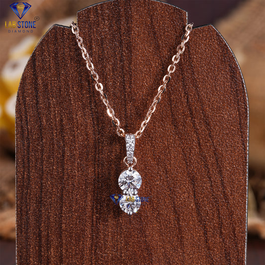 0.86 TDW Round Cut Diamond Custom Pendant with Chain