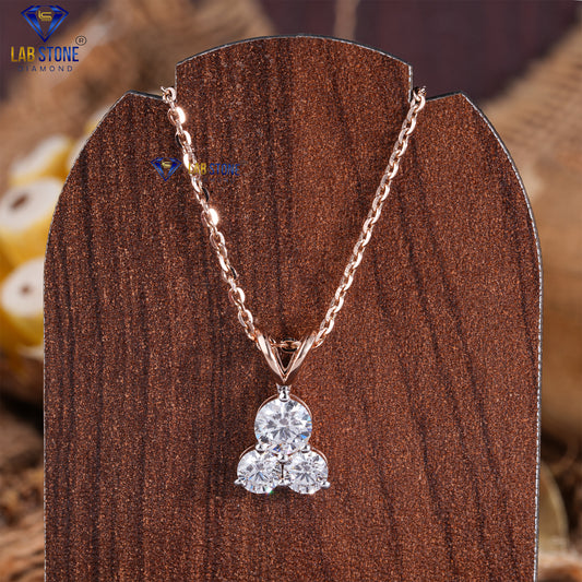 1.36 TDW Round Cut Diamond Custom Pendant with Chain