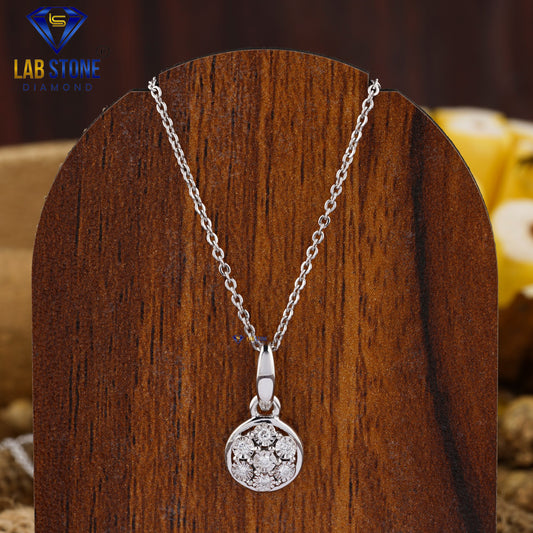 0.07 TDW Round Cut Diamond Custom Pendant with Chain