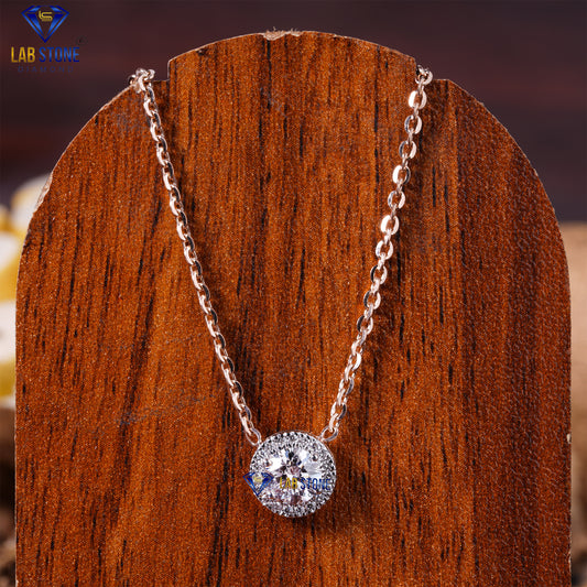 0.57 TDW Round Cut Diamond Custom Pendant with Chain