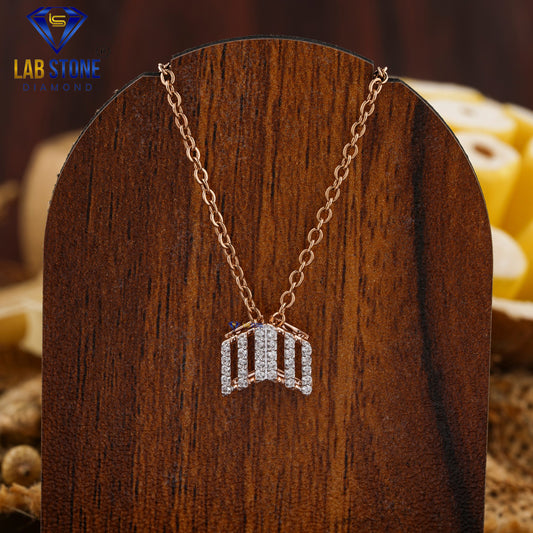 0.15 TDW Round Cut Diamond Custom Pendant with Chain