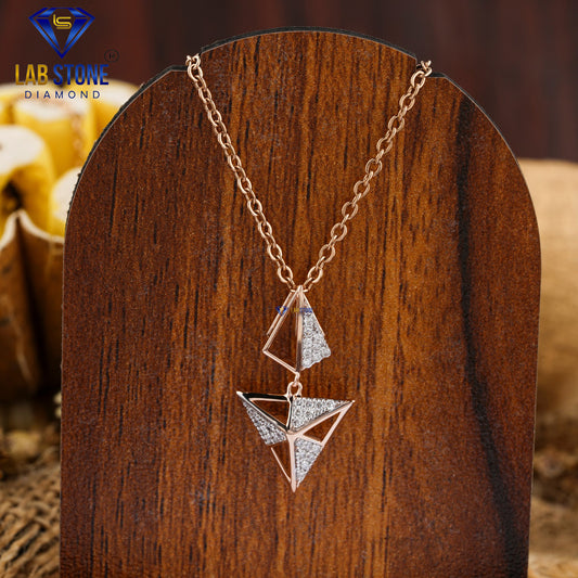 0.11 TDW Round Cut Diamond Custom Pendant with Chain