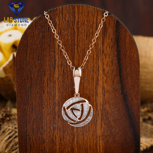 0.12 TDW Round Cut Diamond Custom Pendant with Chain