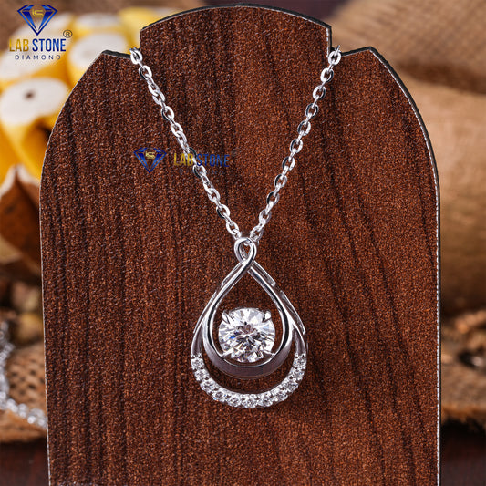1.48 TDW Round Cut Diamond Custom Pendant with Chain