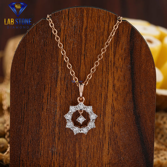 0.16 TDW Round Cut Diamond Custom Pendant with Chain