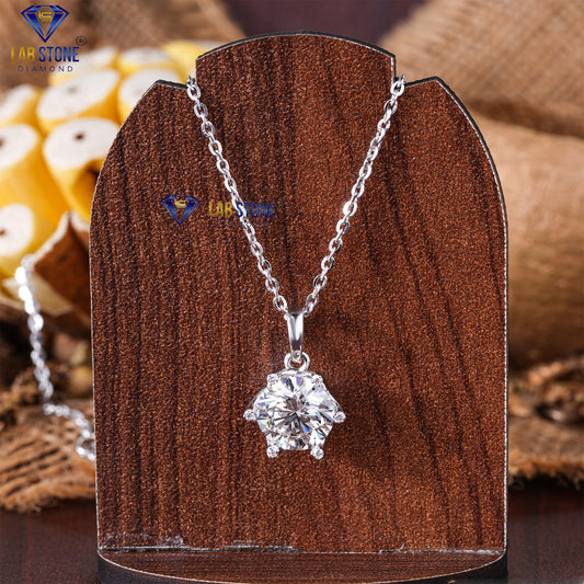 3.06 TDW Round Cut Diamond Custom Pendant with Chain