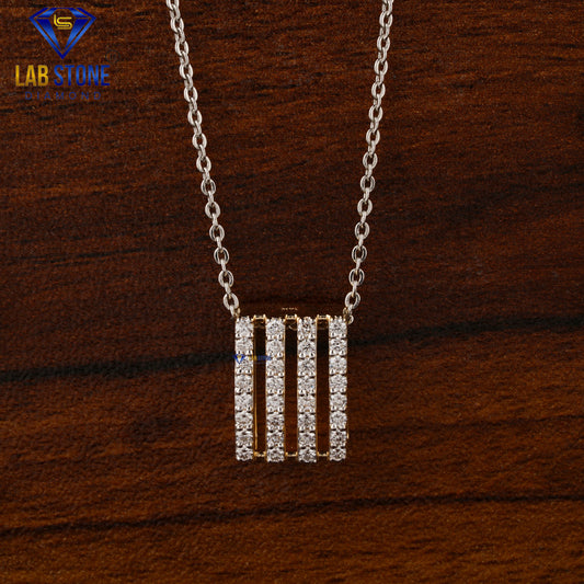 0.352 TDW Round Cut Diamond Custom Pendant with Chain