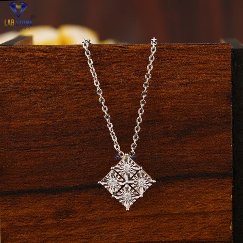 0.072 TDW Round Diamond Custom Pendant with Chain
