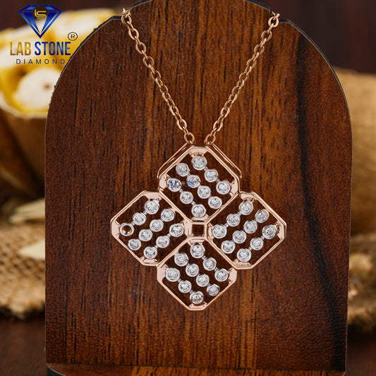 0.49 TDW Round Cut Diamond Custom Pendant with Chain