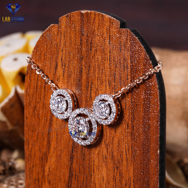 1.72 TDW Round Cut Diamond Custom Pendant with Chain